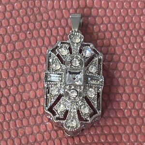 Silver Pendant with Crystal Accents